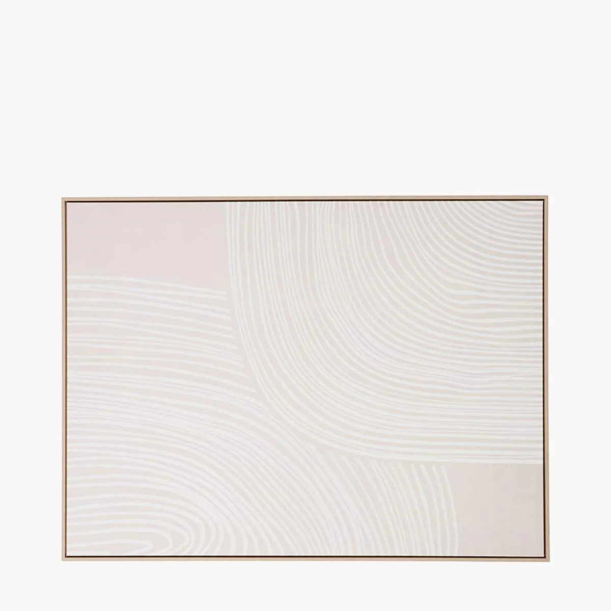Pacific Lifestyle Natural and White Abstract Canvas with Natural Frame - Image 2