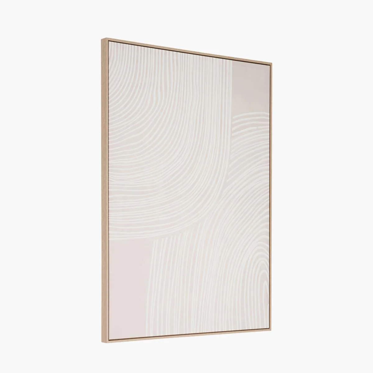 Pacific Lifestyle Natural and White Abstract Canvas with Natural Frame - Image 3