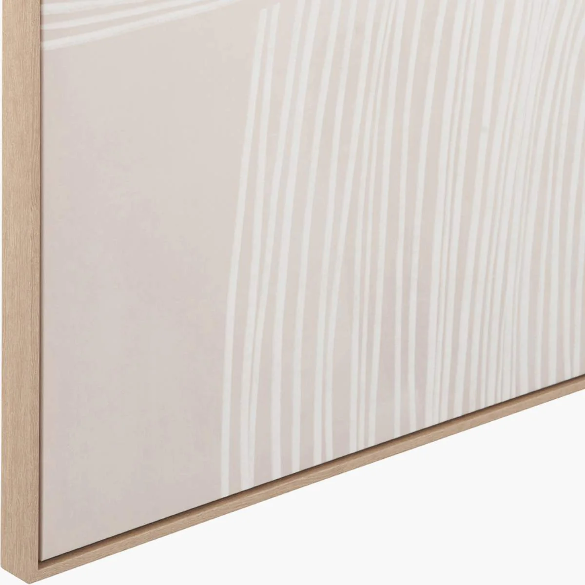 Pacific Lifestyle Natural and White Abstract Canvas with Natural Frame - Image 6