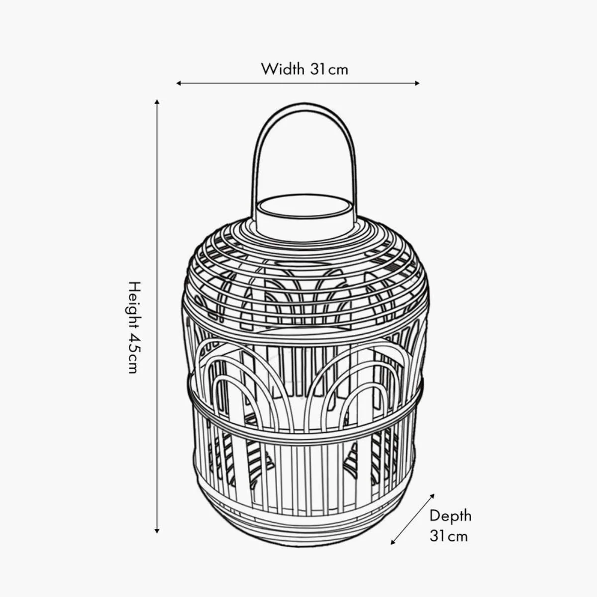 Pacific Lifestyle Natural Bamboo and Glass Lantern - Image 17