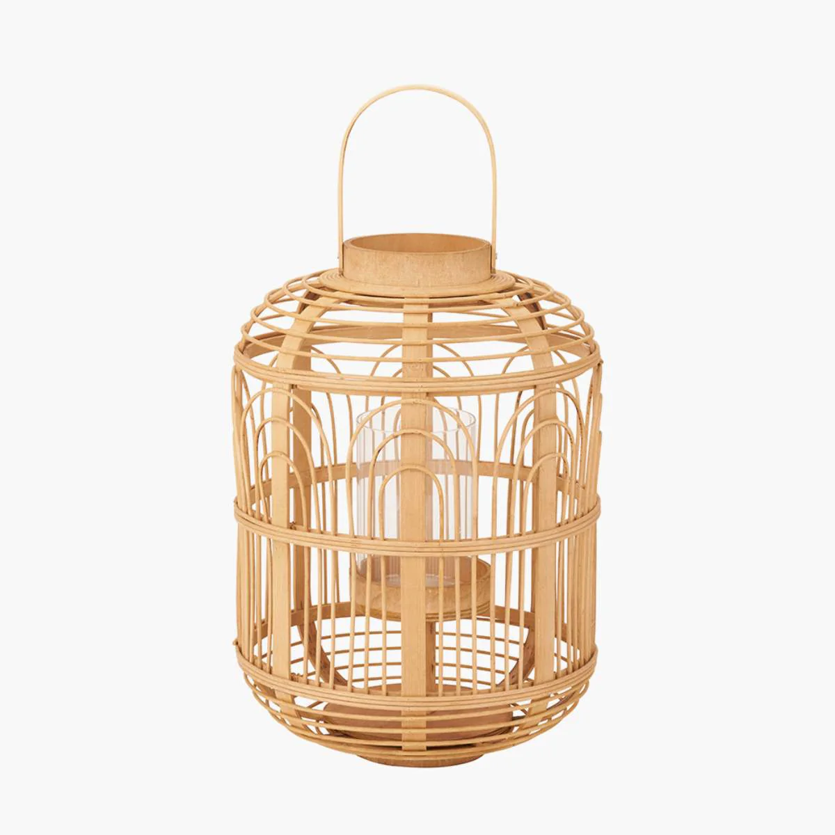 Pacific Lifestyle Natural Bamboo and Glass Lantern - Image 7