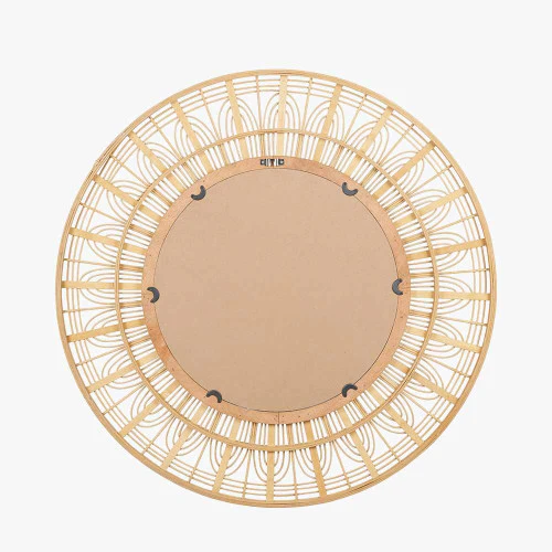 Pacific Lifestyle Natural Bamboo Frame Round Wall Mirror - Image 4