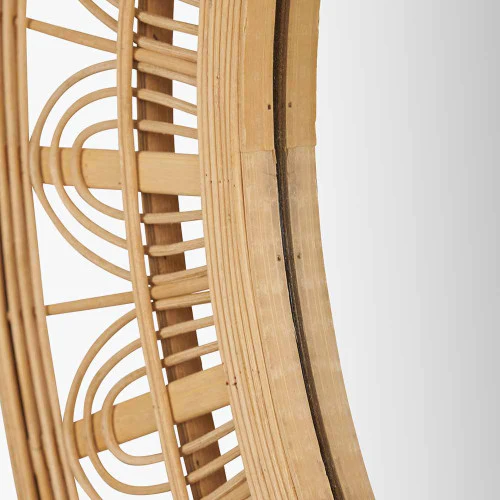 Pacific Lifestyle Natural Bamboo Frame Round Wall Mirror - Image 7