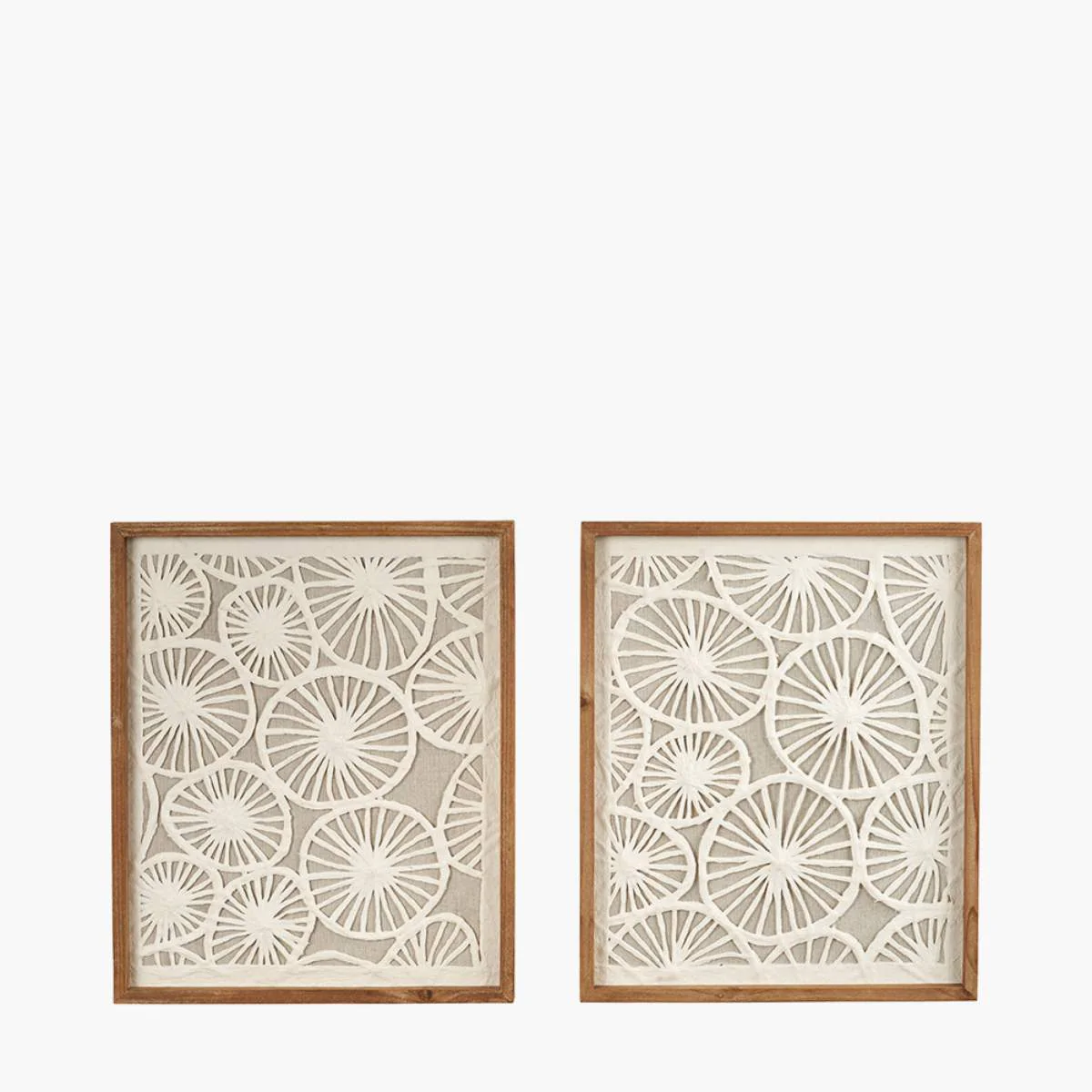 Pacific Lifestyle S/2 Cut Out Pattern Natural Paper Design Wall Art with Natural Frames