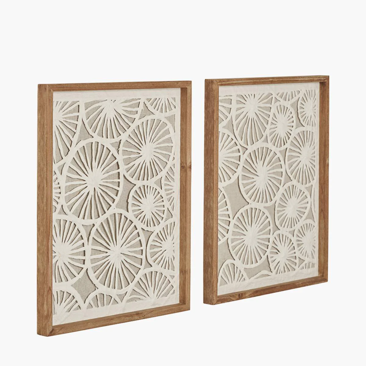 Pacific Lifestyle S/2 Cut Out Pattern Natural Paper Design Wall Art with Natural Frames - Image 2