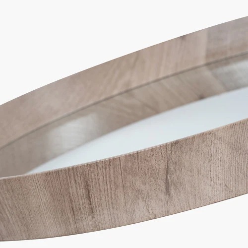 Pacific Lifestyle Natural Wood Veneer Deep Edge Round Wall Mirror Large - Image 3
