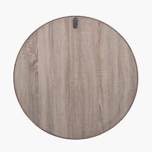 Pacific Lifestyle Natural Wood Veneer Deep Edge Round Wall Mirror Large - Image 5