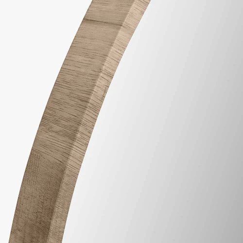 Pacific Lifestyle Natural Wood Veneer Slim Frame Round Mirror Large - Image 4