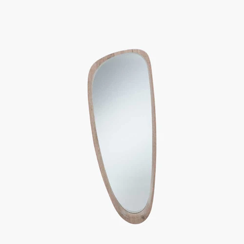 Pacific Lifestyle Natural Wood Veneer Teardrop Shaped Wall Mirror