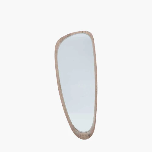 Pacific Lifestyle Natural Wood Veneer Teardrop Shaped Wall Mirror - Image 2