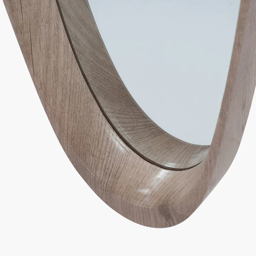 Pacific Lifestyle Natural Wood Veneer Teardrop Shaped Wall Mirror - Image 5