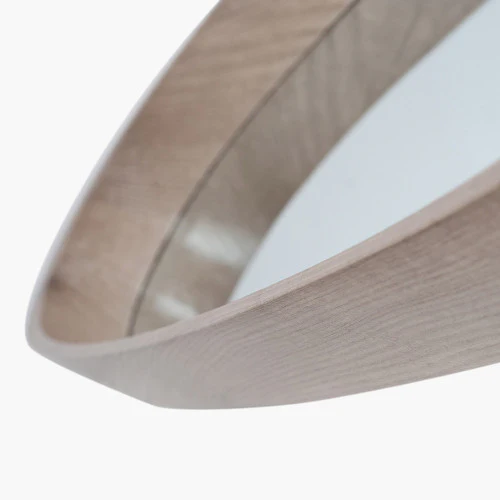 Pacific Lifestyle Natural Wood Veneer Teardrop Shaped Wall Mirror - Image 6