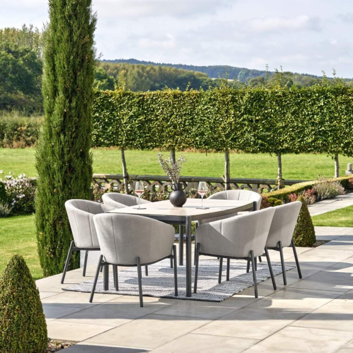 Pacific Lifestyle Nevada Putty Outdoor 6 Seater Dining Set - Image 23