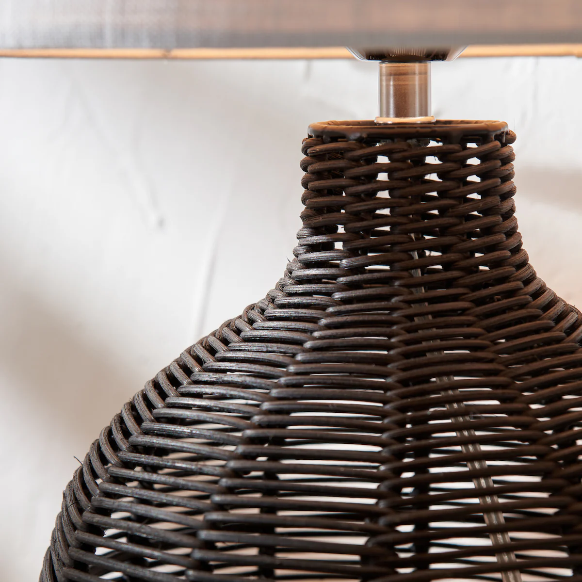 Pacific Lifestyle Nils Black Rattan Cloche Table Lamp - Image 4