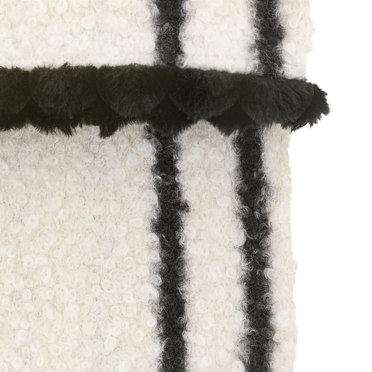 Gallery Direct Ophelia Scalloped Throw Cream & Black - Image 2