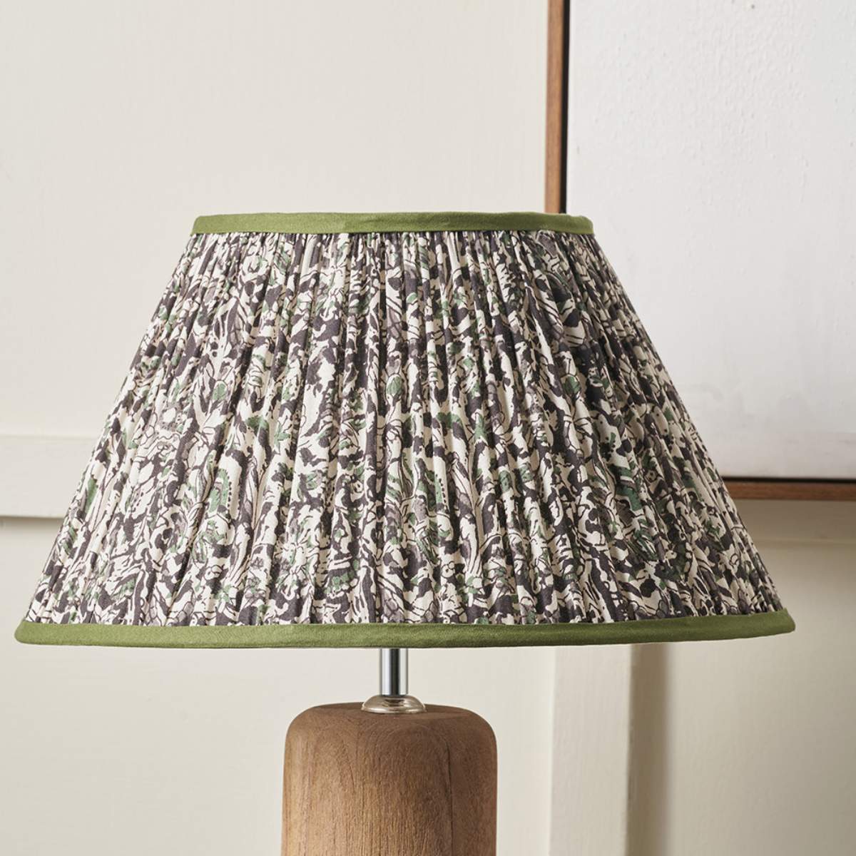Pacific Lifestyle Ornella Green Floral Design Mushroom Pleat Empire Lamp Shade - Image 11
