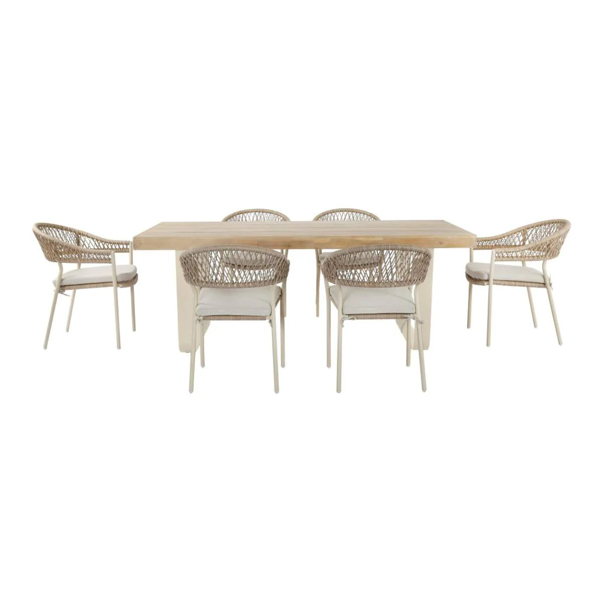 Pacific Lifestyle Osaka Latte Outdoor 6 Seater Dining Set - Image 2