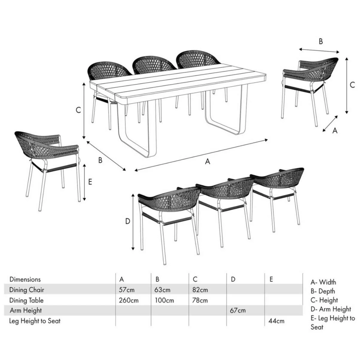 Pacific Lifestyle Osaka Latte Outdoor 8 Seater Dining Set - Image 26