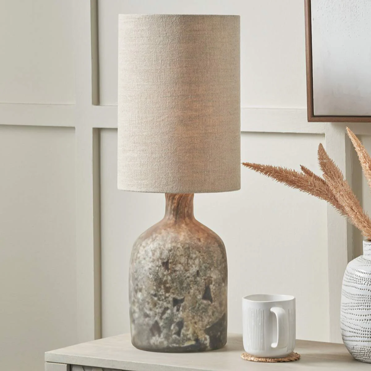Pacific Lifestyle Palmino Brown Organic Glass Bottle Table Lamp - Image 8