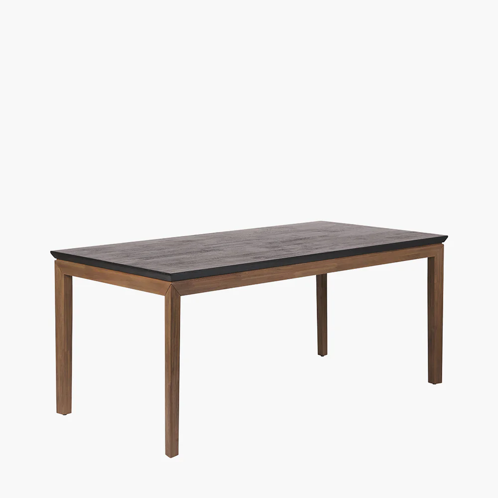 Pacific Lifestyle Pelle Black and Natural Acacia Wood Dining Table - Image 2