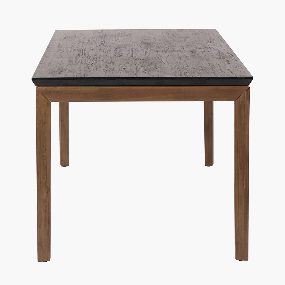 Pacific Lifestyle Pelle Black and Natural Acacia Wood Dining Table - Image 3