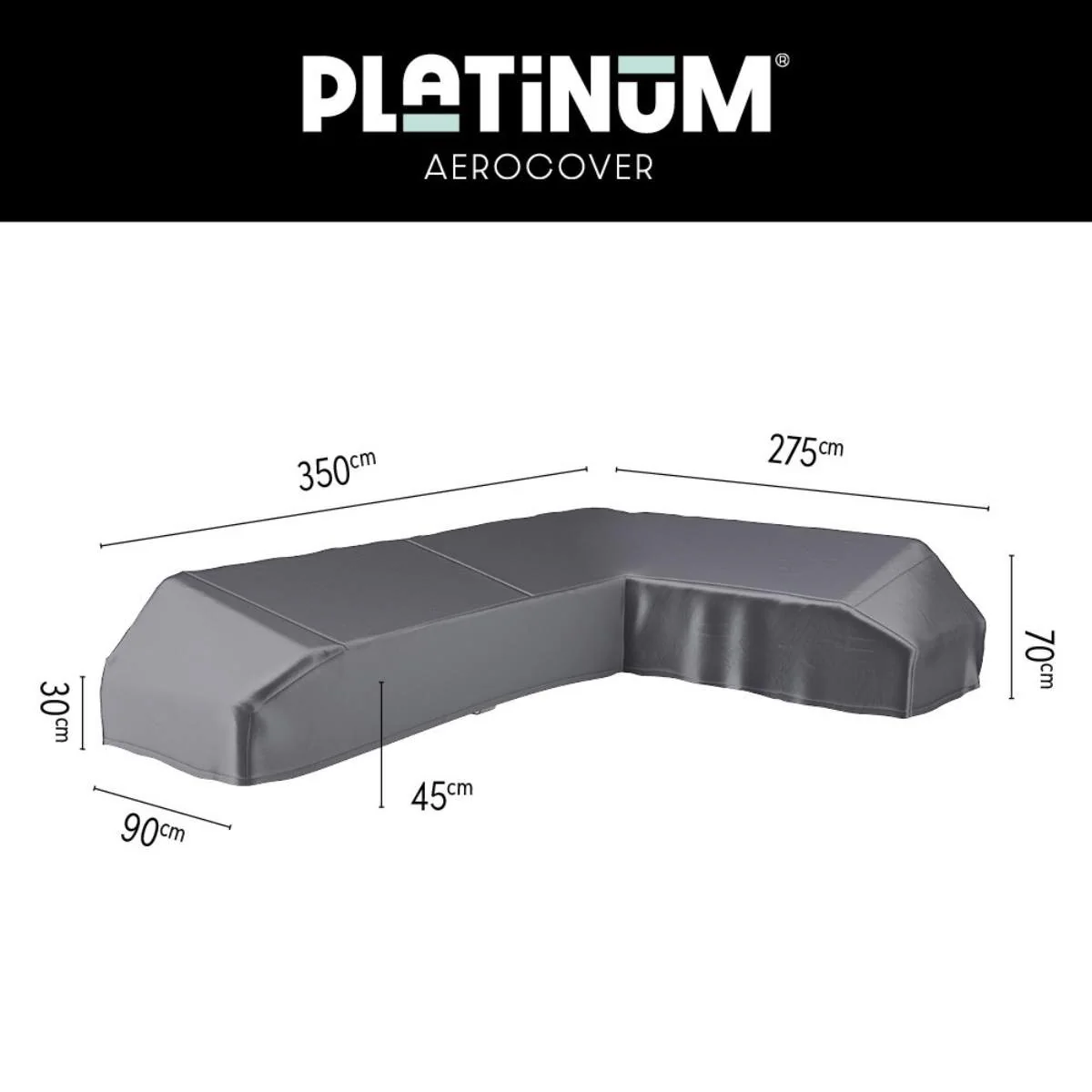 Pacific Lifestyle Platform Aerocover Left Hand 350x275x90xH30/45/70cm high - Image 3