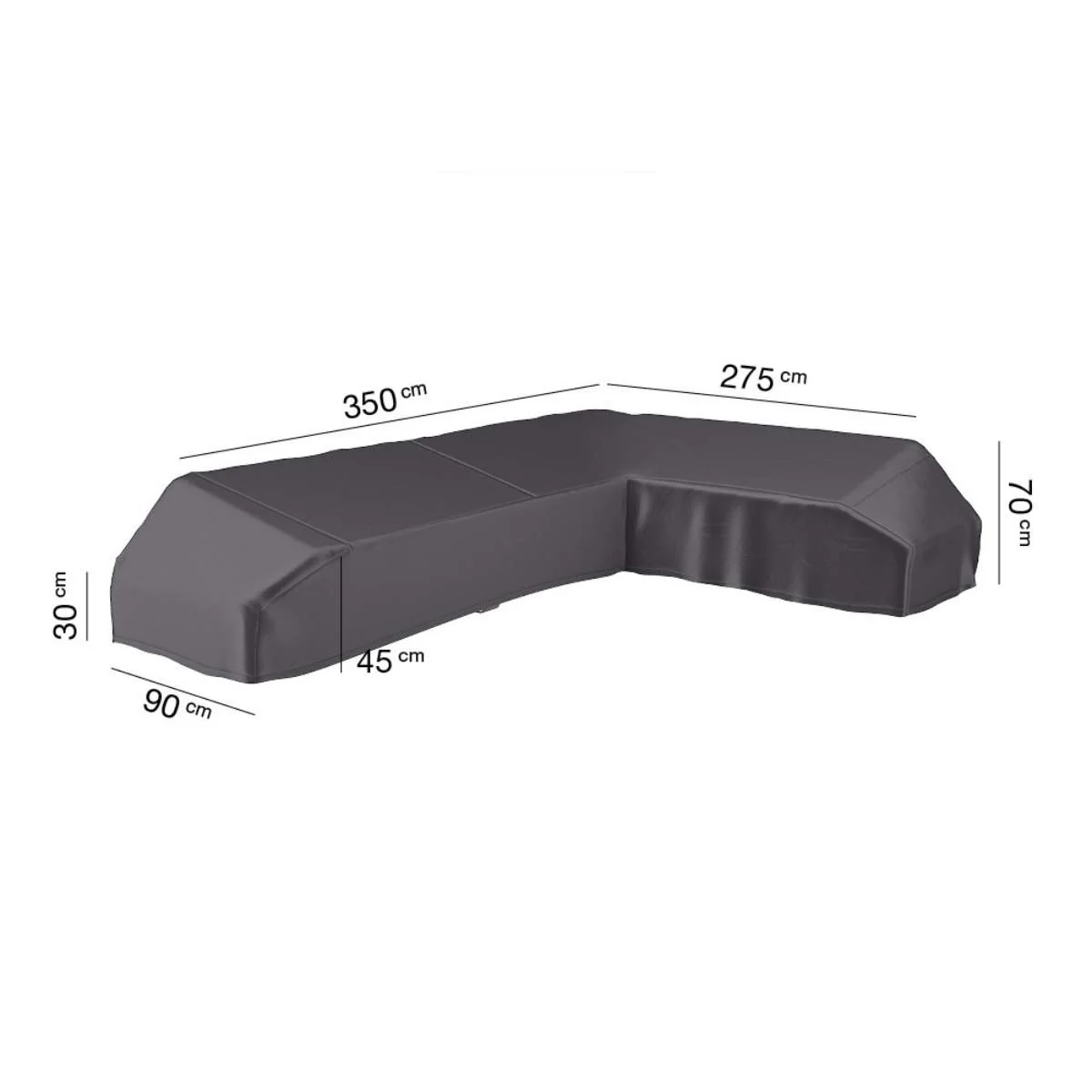 Pacific Lifestyle Platform Aerocover Left Hand 350x275x90xH30/45/70cm high - Image 4