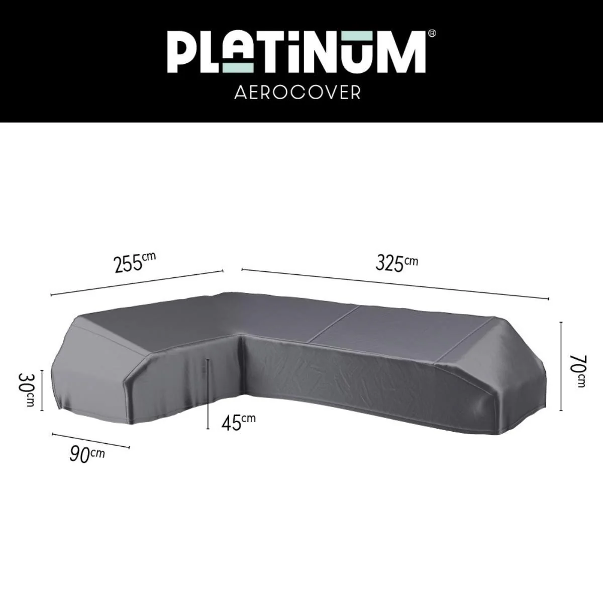 Pacific Lifestyle Platform Aerocover Right Hand 325x255x90xH30/45/70cm high - Image 4