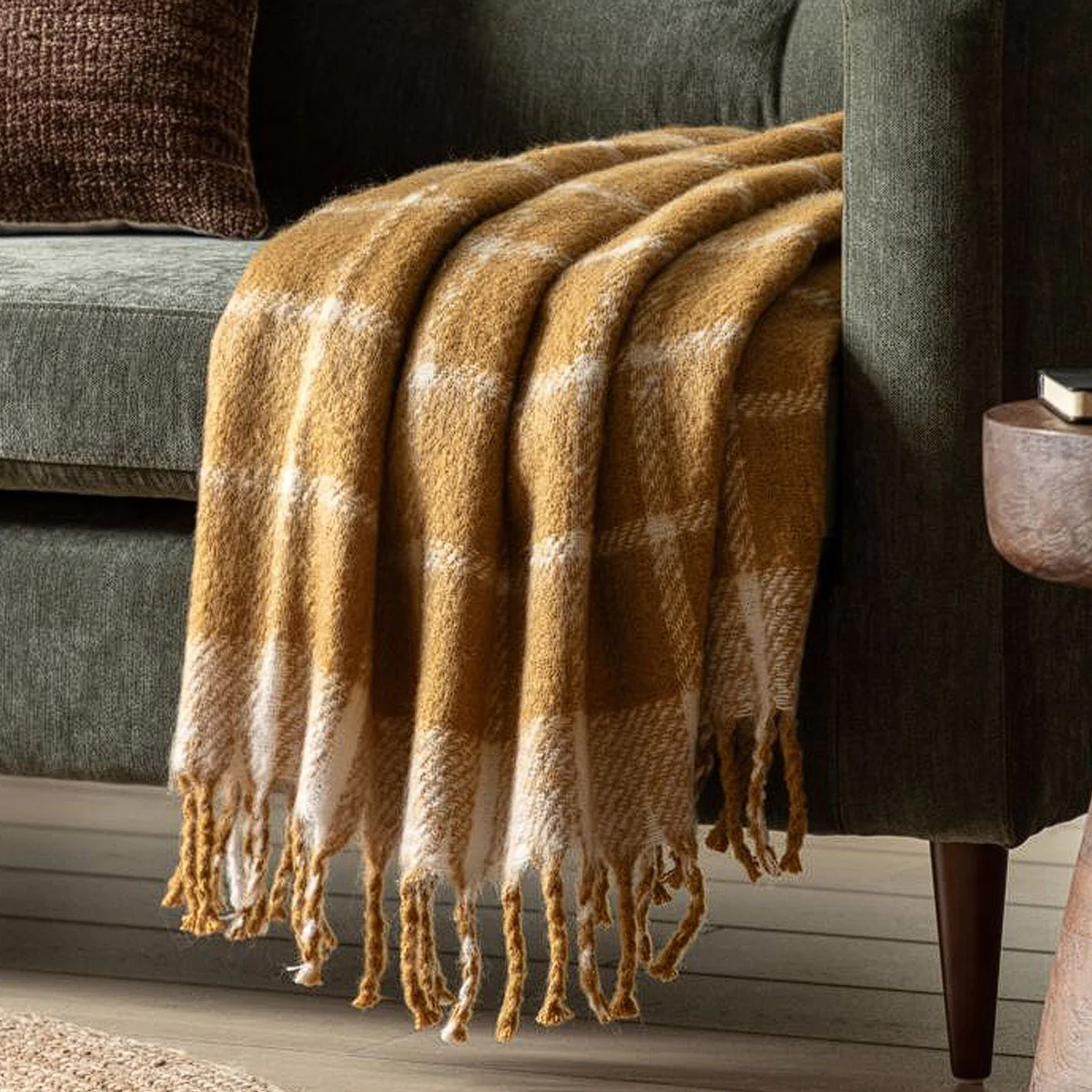 Gallery Direct Poly Faux Mohair Check Throw - Image 9