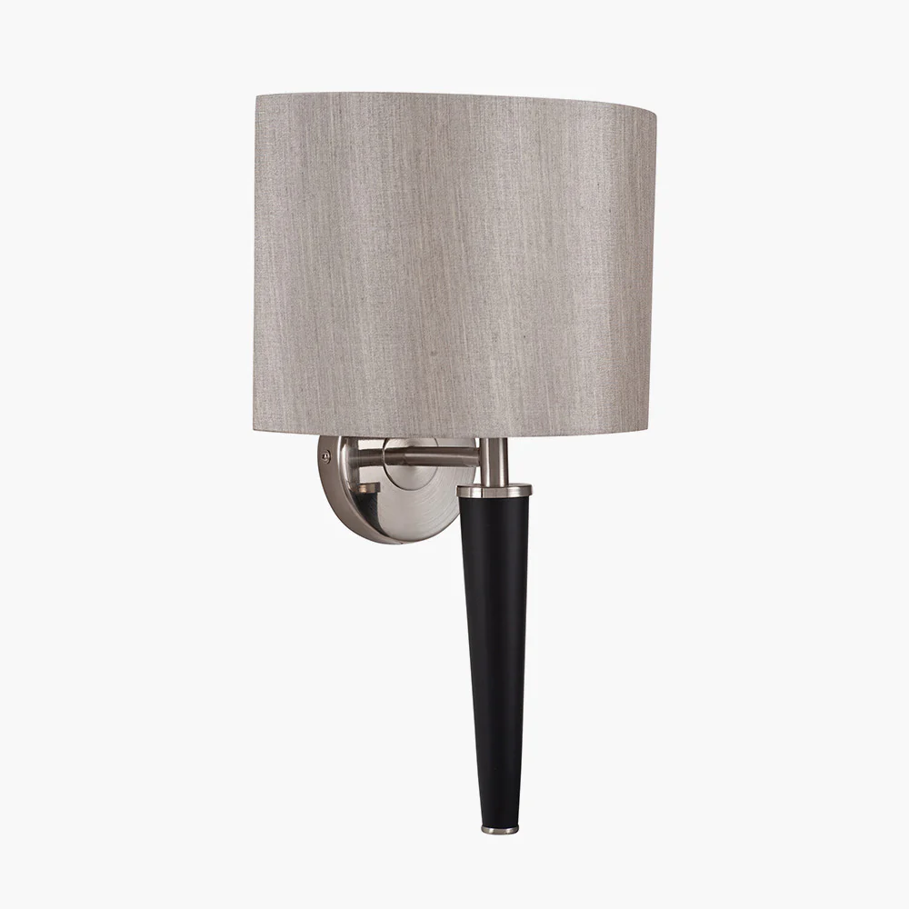 Pacific Lifestyle Rasmus Brushed Silver and Matt Black Metal Wall Light
