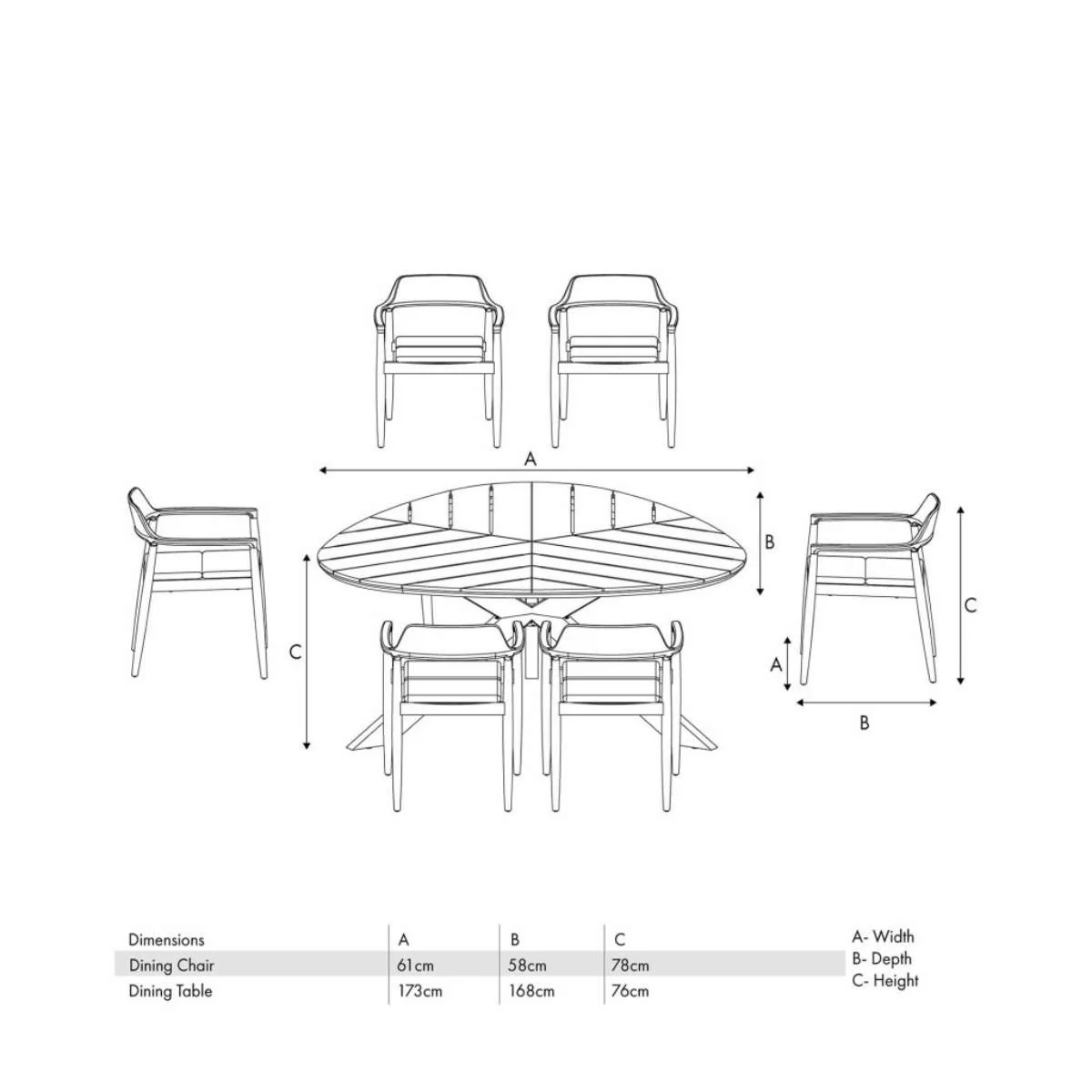 Pacific Lifestyle Reuleaux / Salita Outdoor 6 Seater Dining Set - Image 26