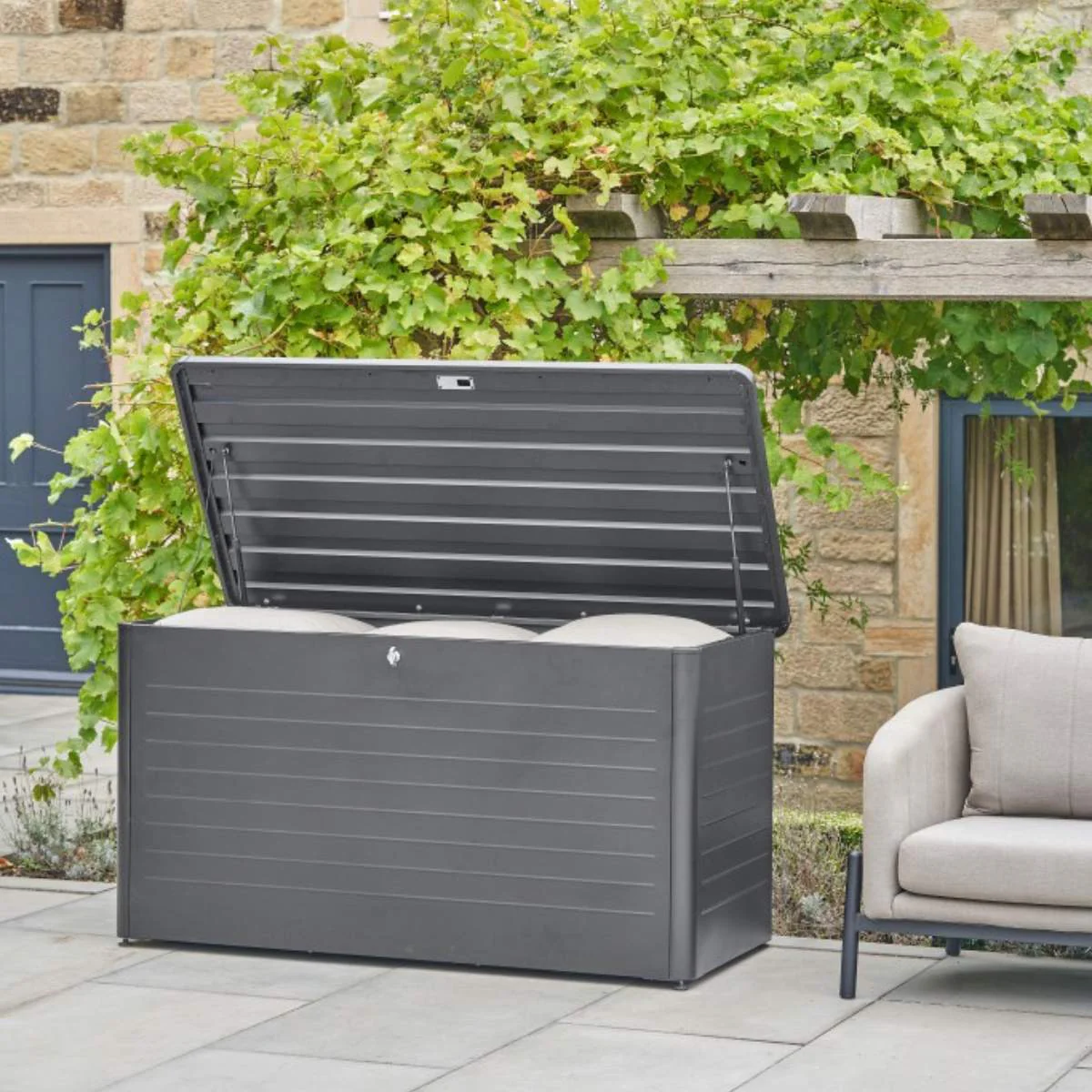 Pacific Lifestyle Rhode Island Large Galvanised Steel Cushion Box Anthracite - Image 24