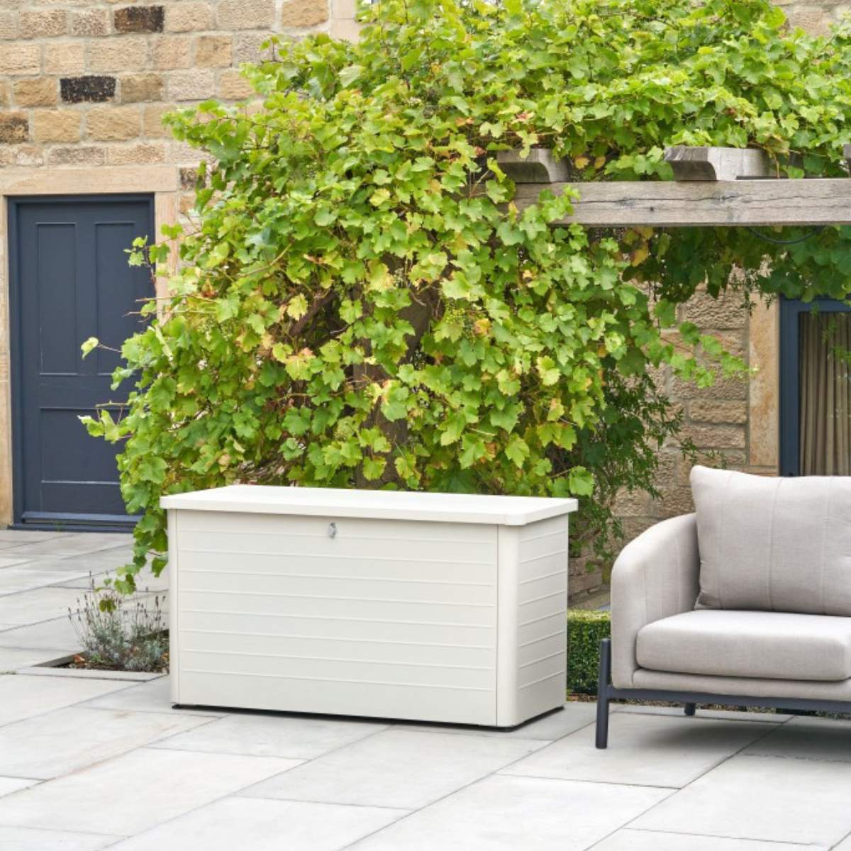 Pacific Lifestyle Rhode Island Small Galvanised Steel Cushion Box Pebble - Image 25
