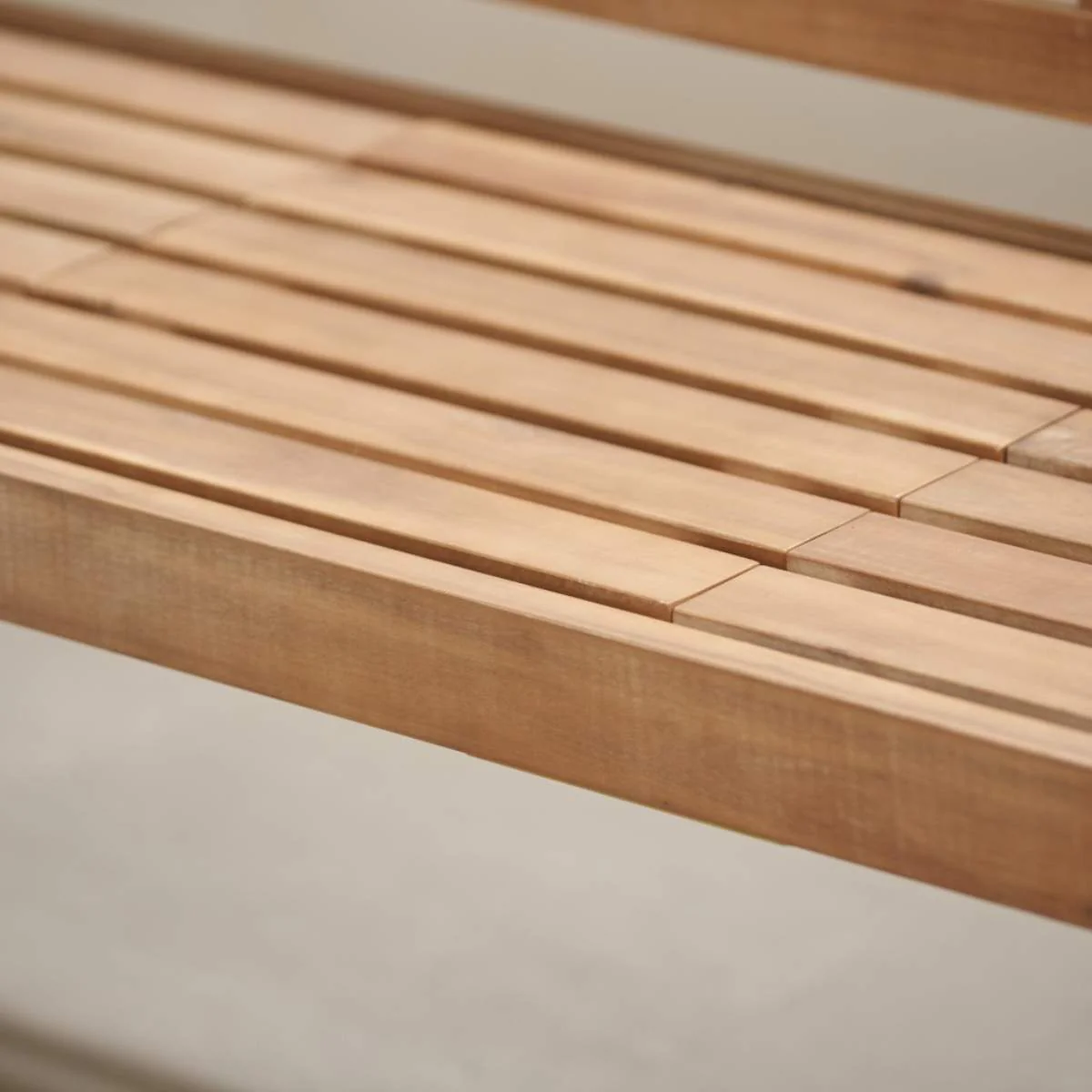 Pacific Lifestyle Richmond Light Teak Outdoor Bench with Pop Up Table - Image 8