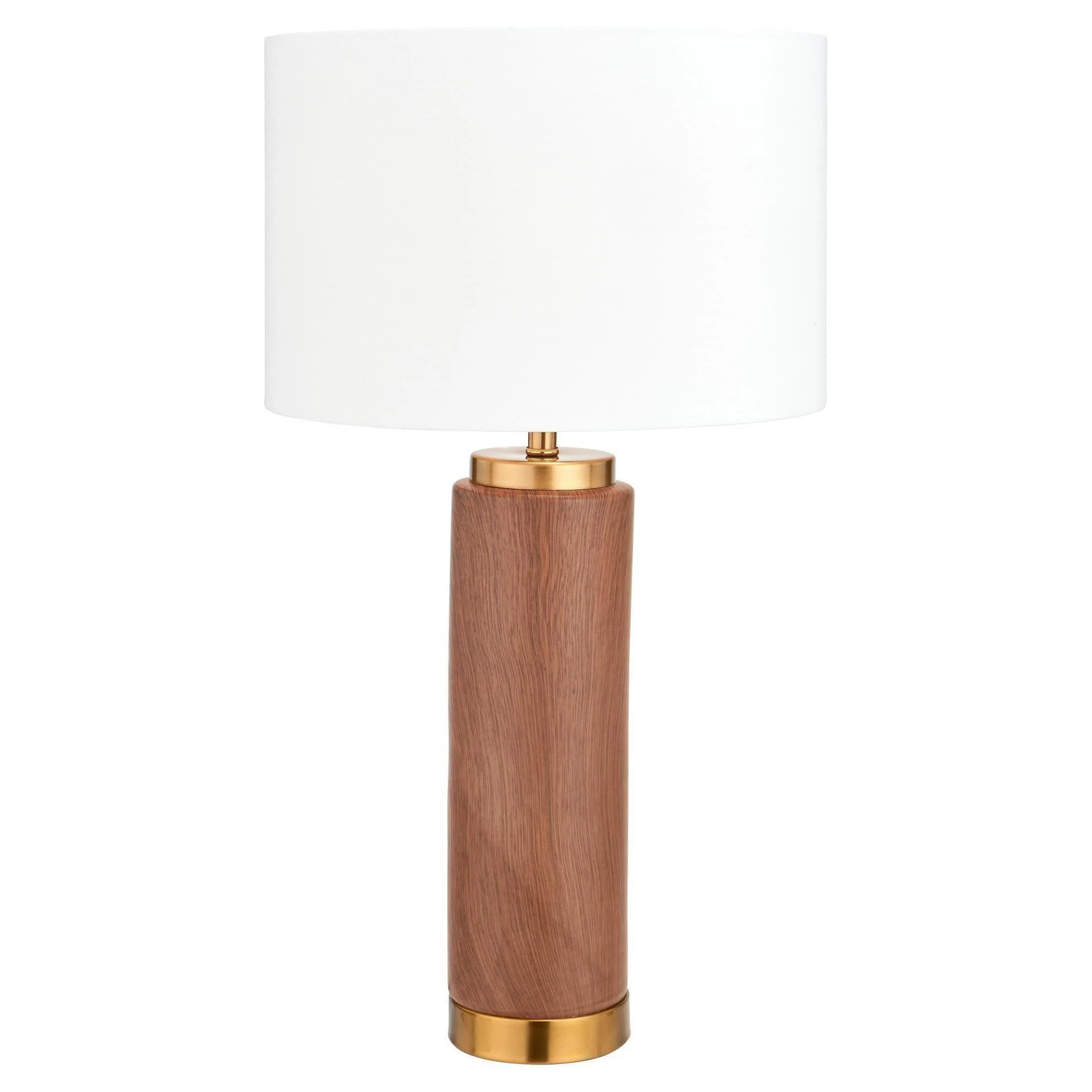 Pacific Lifestyle Rune Wood Effect Ceramic Tall Table Lamp