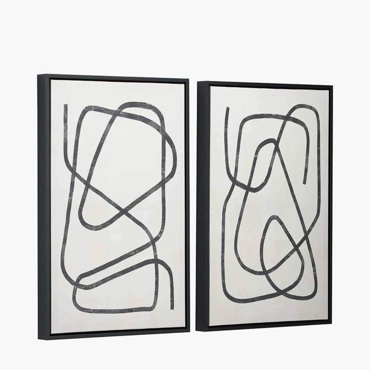 Pacific Lifestyle S/2 Black Squiggle Print Canvases with Black Frames - Image 2