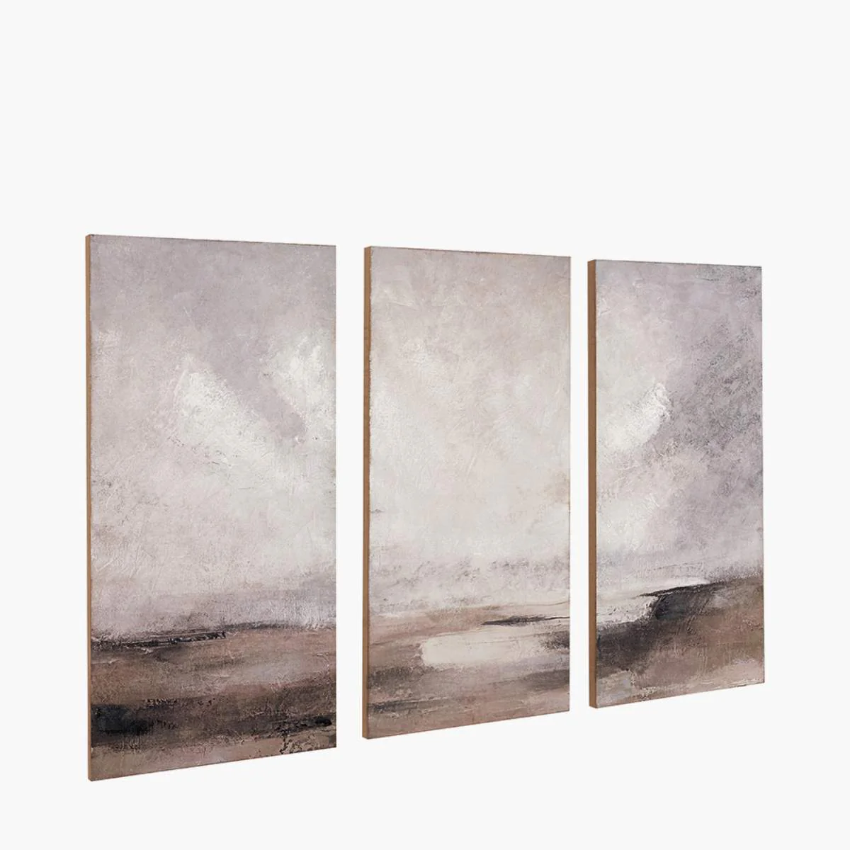 Pacific Lifestyle S/3 Grey and Neutrals Abstract Landscape Canvases - Image 3