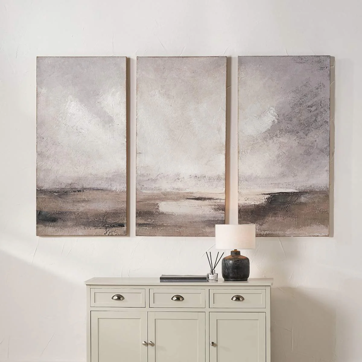 Pacific Lifestyle S/3 Grey and Neutrals Abstract Landscape Canvases - Image 8