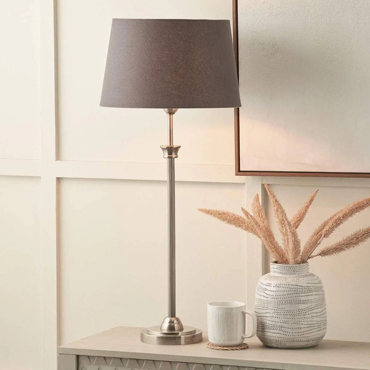 Pacific Lifestyle Salvatore Antique Silver Metal Table Lamp Base - Image 9
