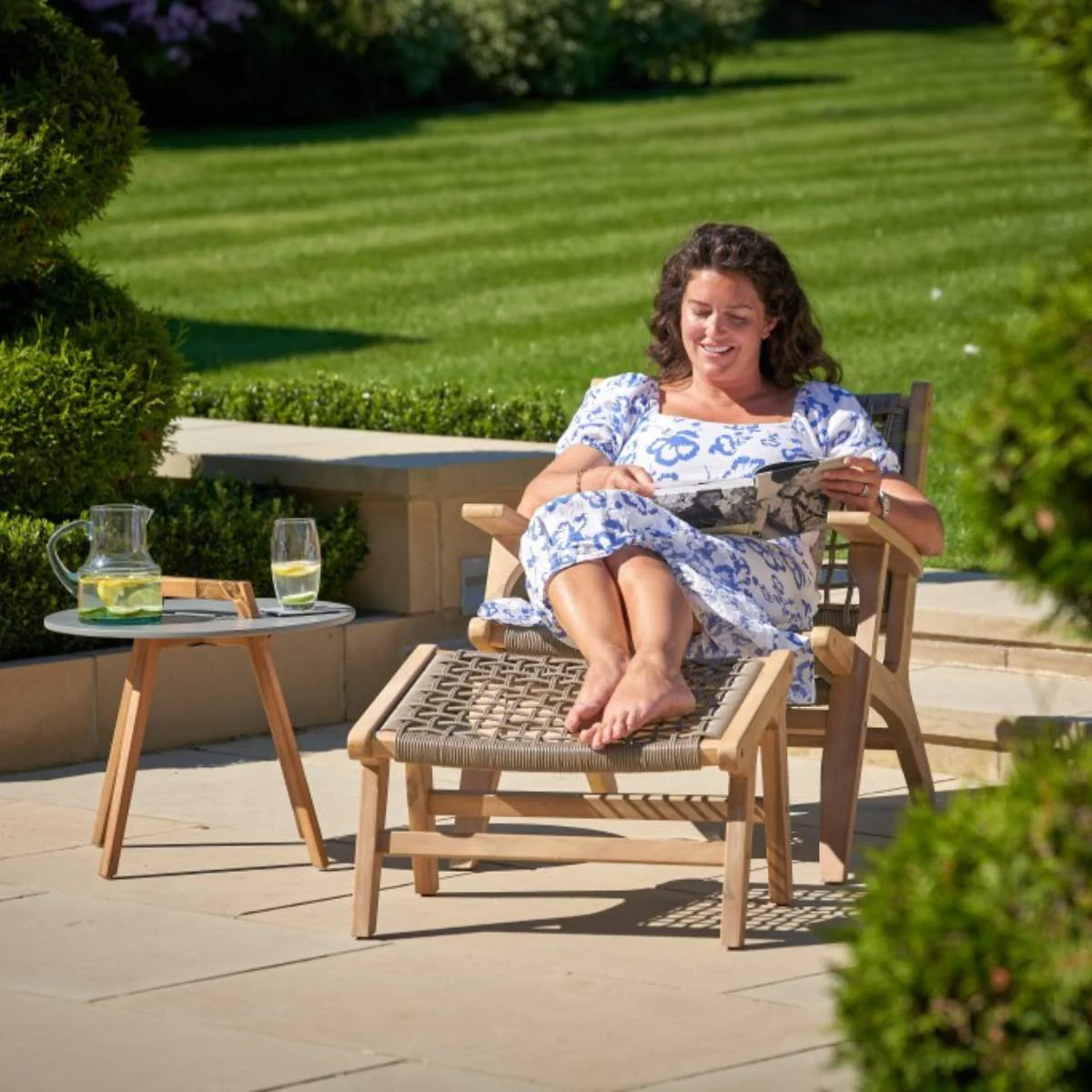 Pacific Lifestyle Sesto Outdoor Chair and Hocker Set - Image 16