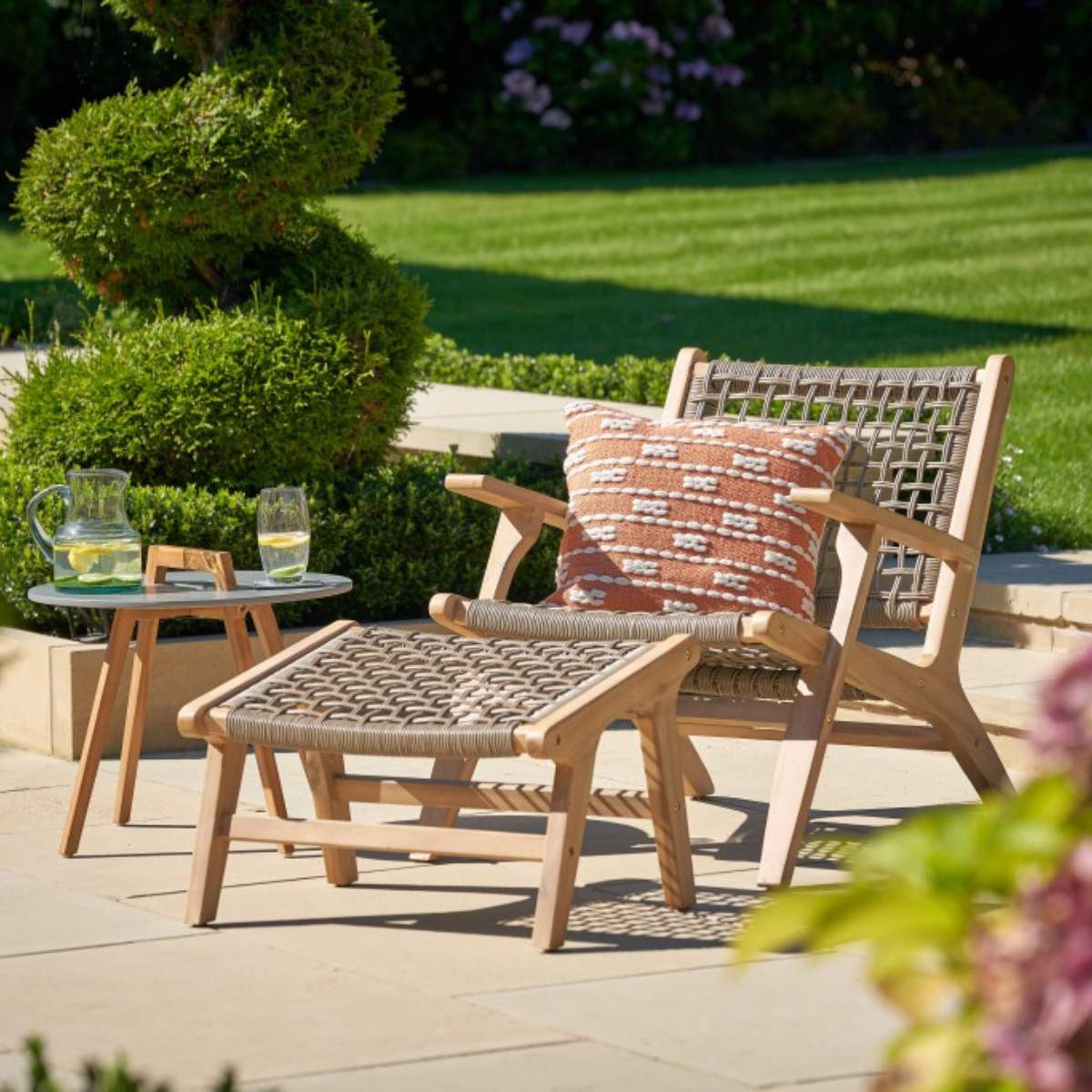 Pacific Lifestyle Sesto Outdoor Chair and Hocker Set - Image 19