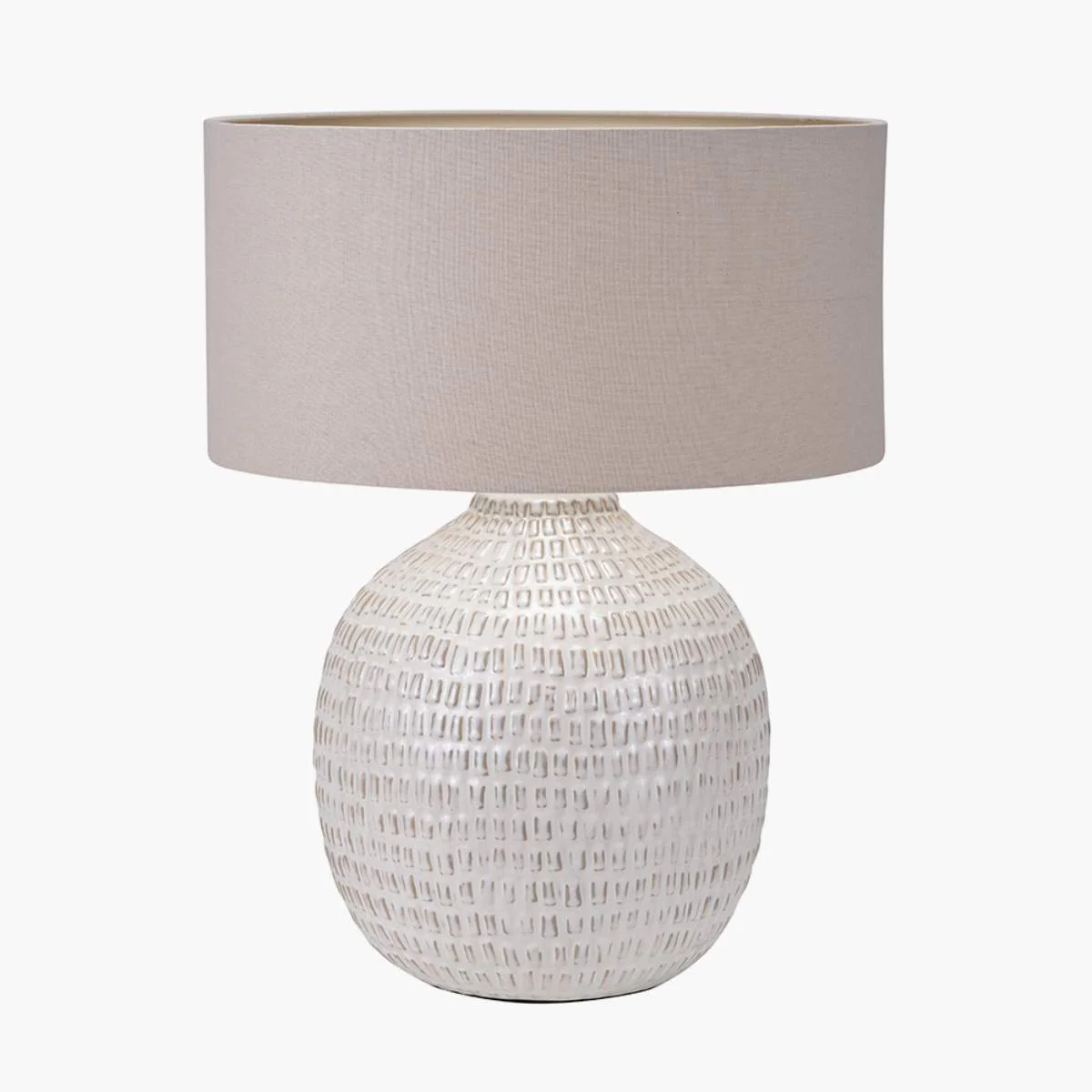 Pacific Lifestyle Signe Warm White Linear Textured Ceramic Table Lamp - Image 2