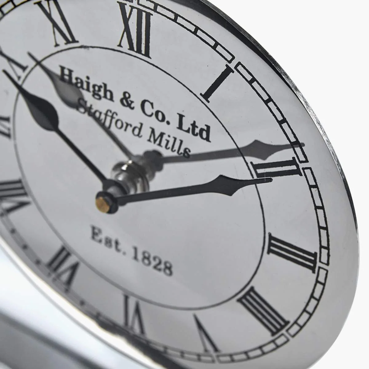 Pacific Lifestyle Silver Metal and Glass Floating Clock Face Square Table Clock - Image 4