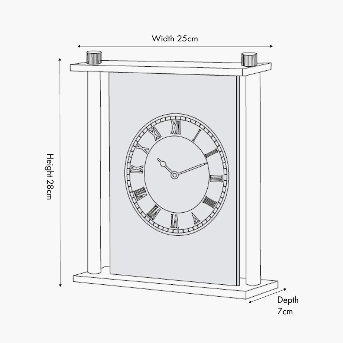 Pacific Lifestyle Silver Metal and Glass Floating Clock Face Square Table Clock - Image 8