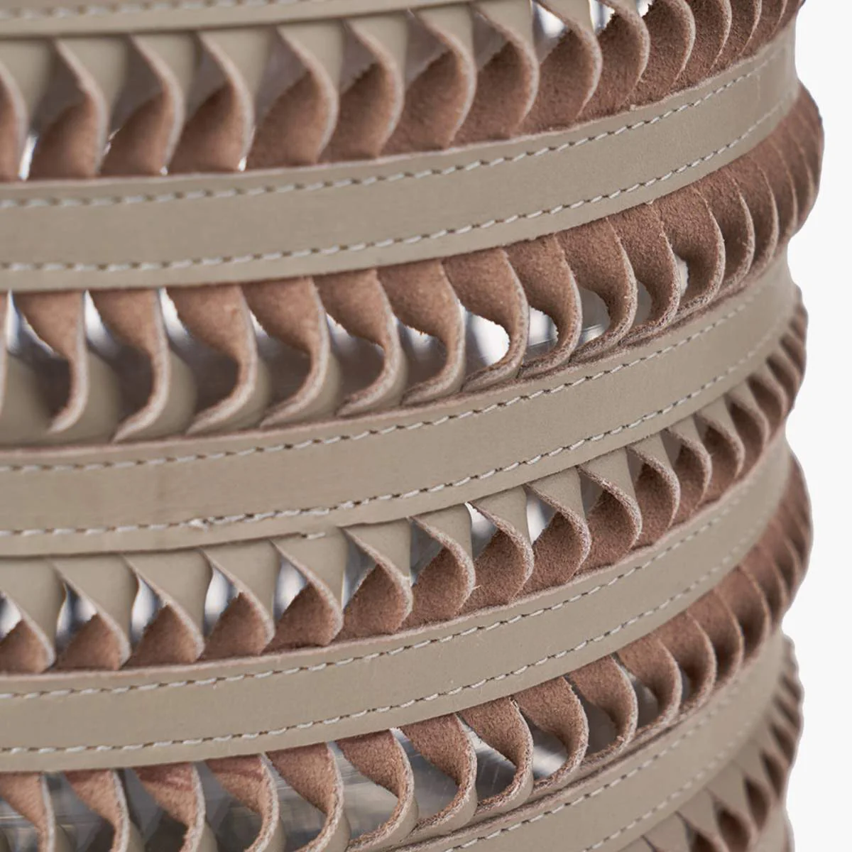 Pacific Lifestyle Silver Metal, Clear Glass and Grey Plaited Leather Hurricane - Image 12