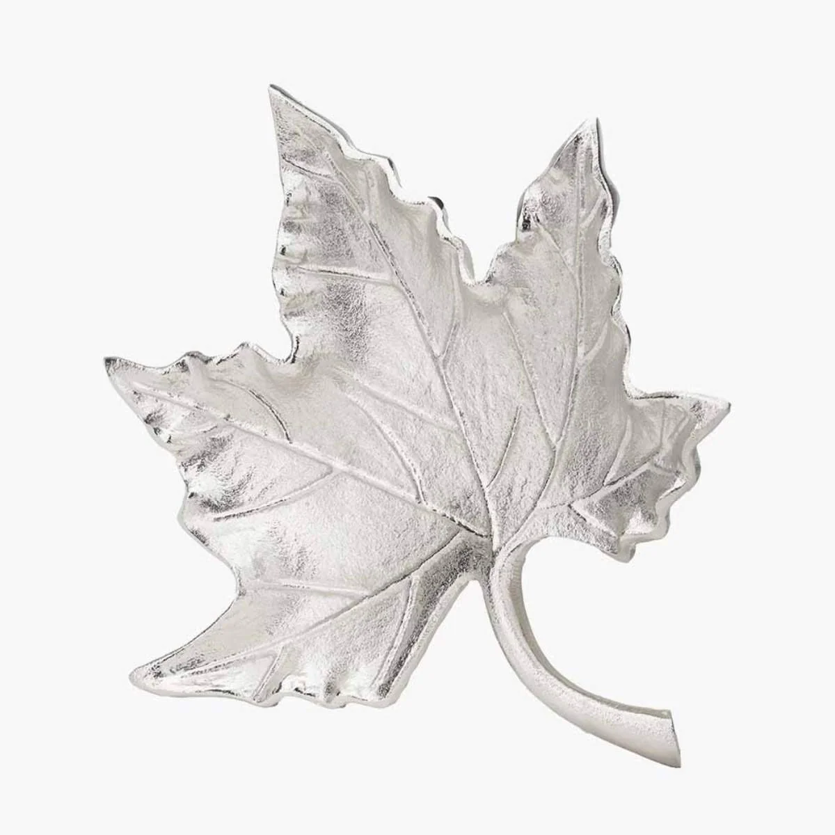 Pacific Lifestyle Silver Metal Oak Leaf Bowl - Image 2