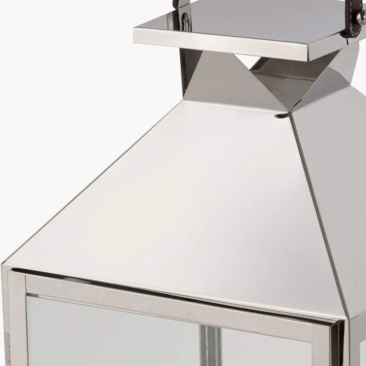 Pacific Lifestyle Silver Stainless Steel and Glass Large Lantern - Image 5