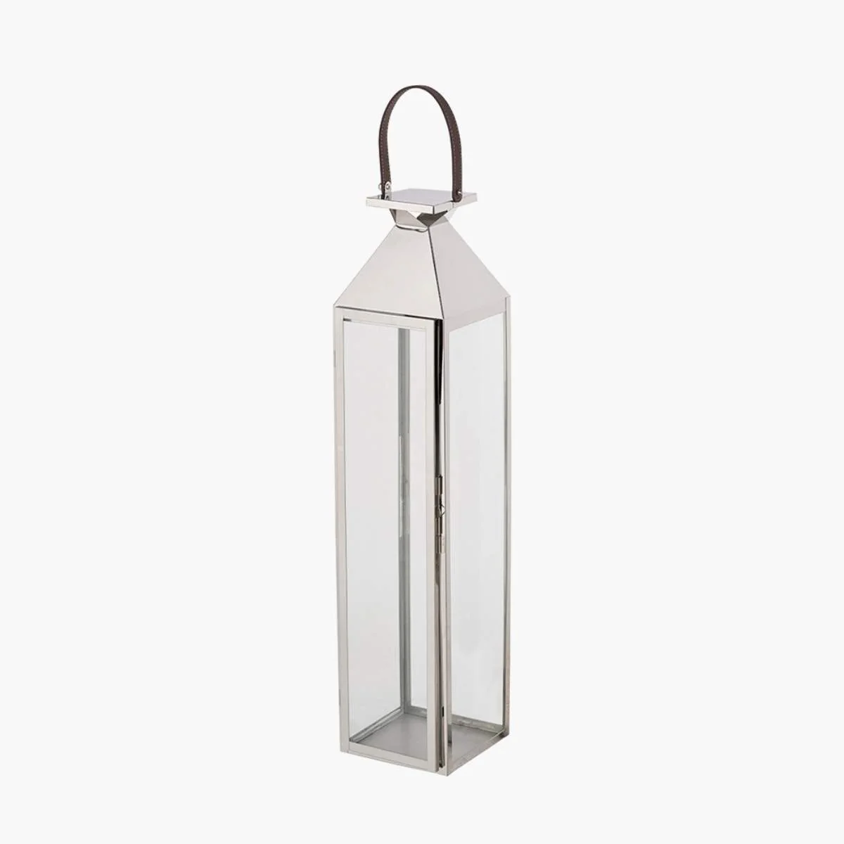 Pacific Lifestyle Silver Stainless Steel and Glass Medium Tall Lantern - Image 3