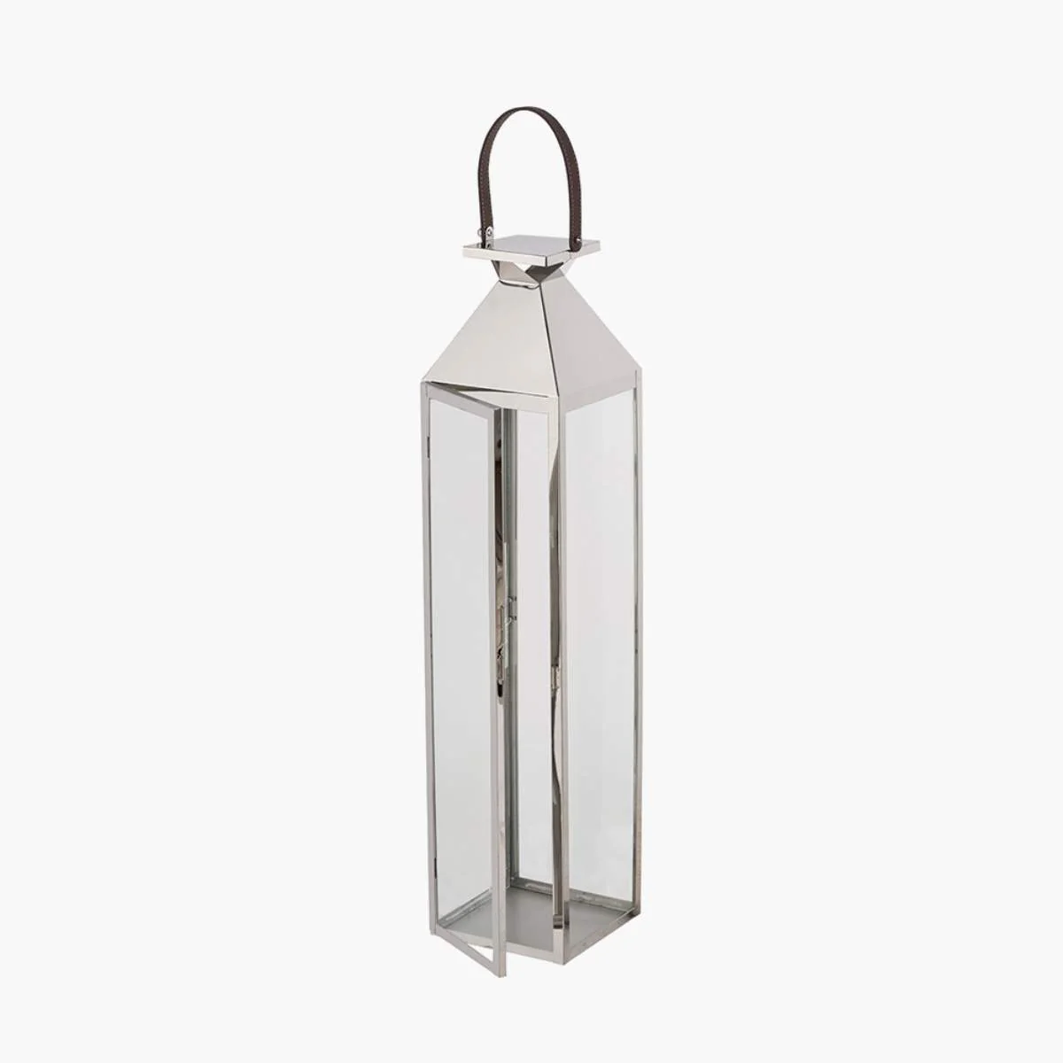 Pacific Lifestyle Silver Stainless Steel and Glass Medium Tall Lantern - Image 4