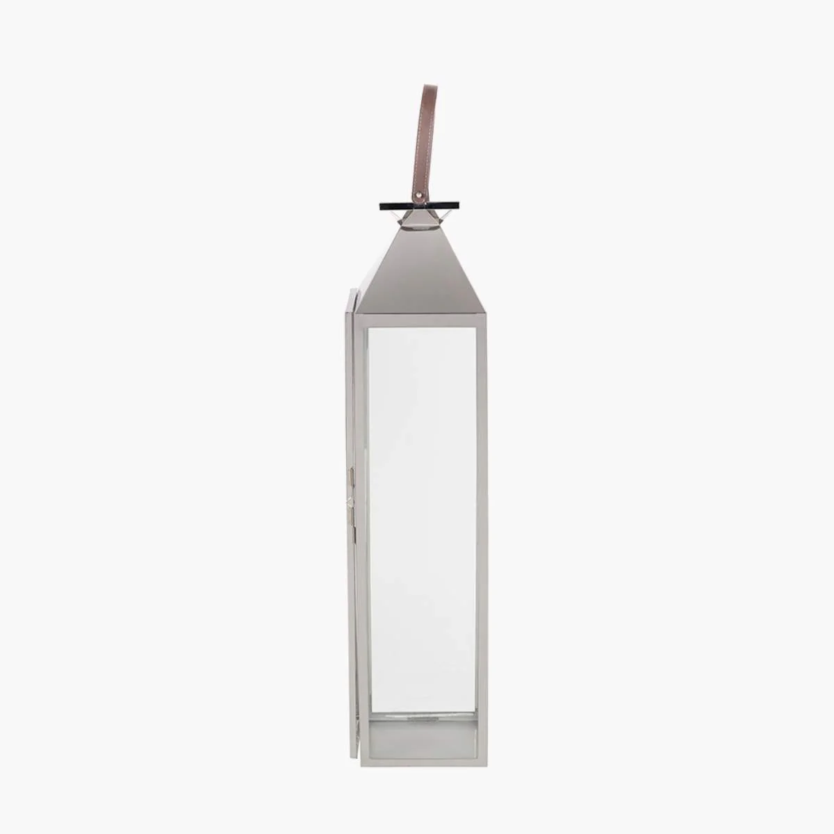 Pacific Lifestyle Silver Stainless Steel and Glass Medium Tall Lantern - Image 5
